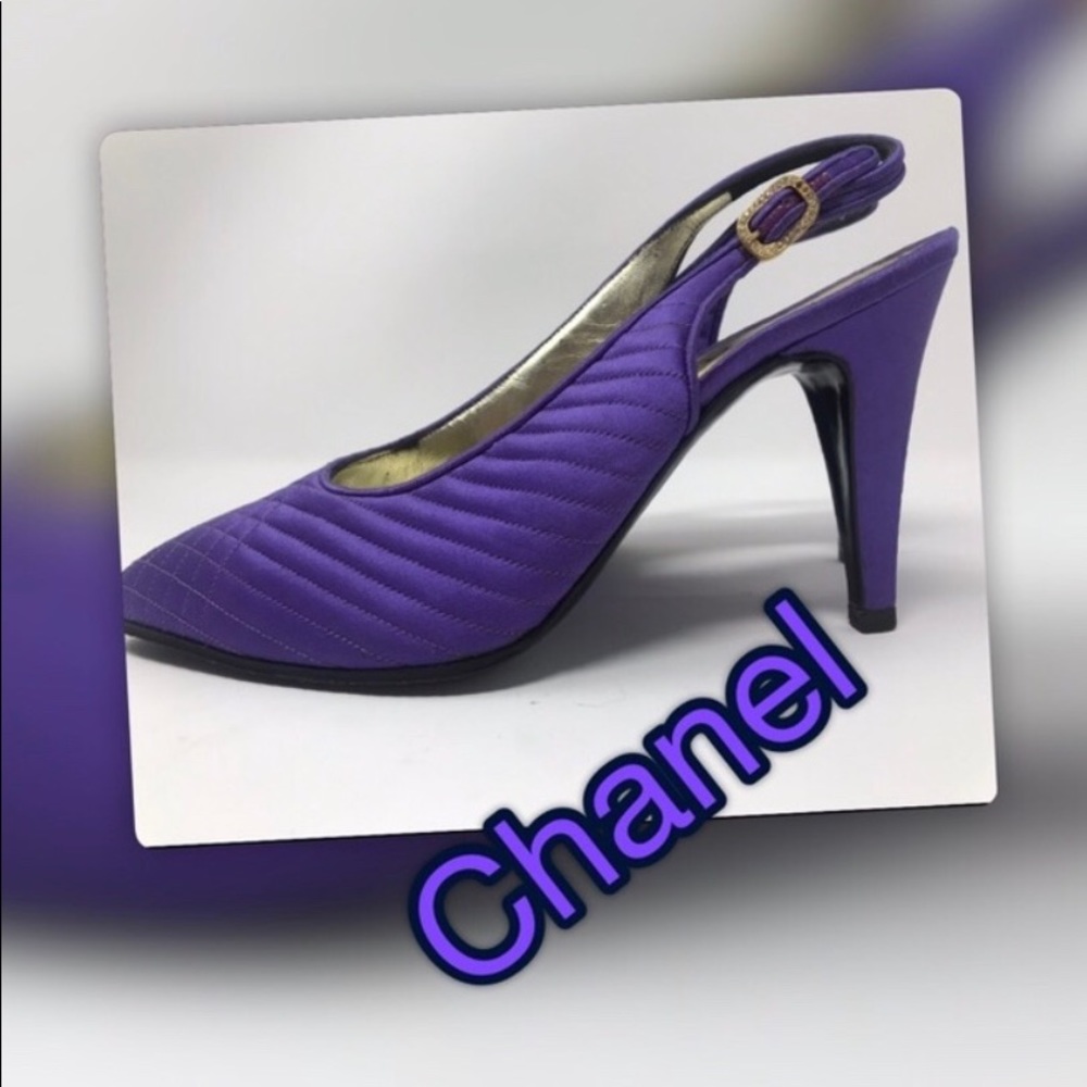 EUC Fabulous Purple Chanel Slingbacks.